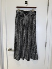 VTG Evan Picone Women s B W Patterned Maxi Skirt Elastic Waist Sz 10