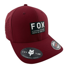Fox Racing Non Stop Tech Maroon Burgundy Sport Neo Mesh Stretch Flex Fit Hat Cap