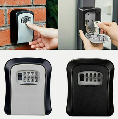 Wandhalterung Schlüssel Schloss Box 4-stellig Passwort Code Sicherheitsschloss ohne Schlüssel für Zuhause.....