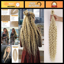 Blonde Wavy Double Ended Dreadlock Extensions - 24" Curly Ends, 20 Strands, Hand