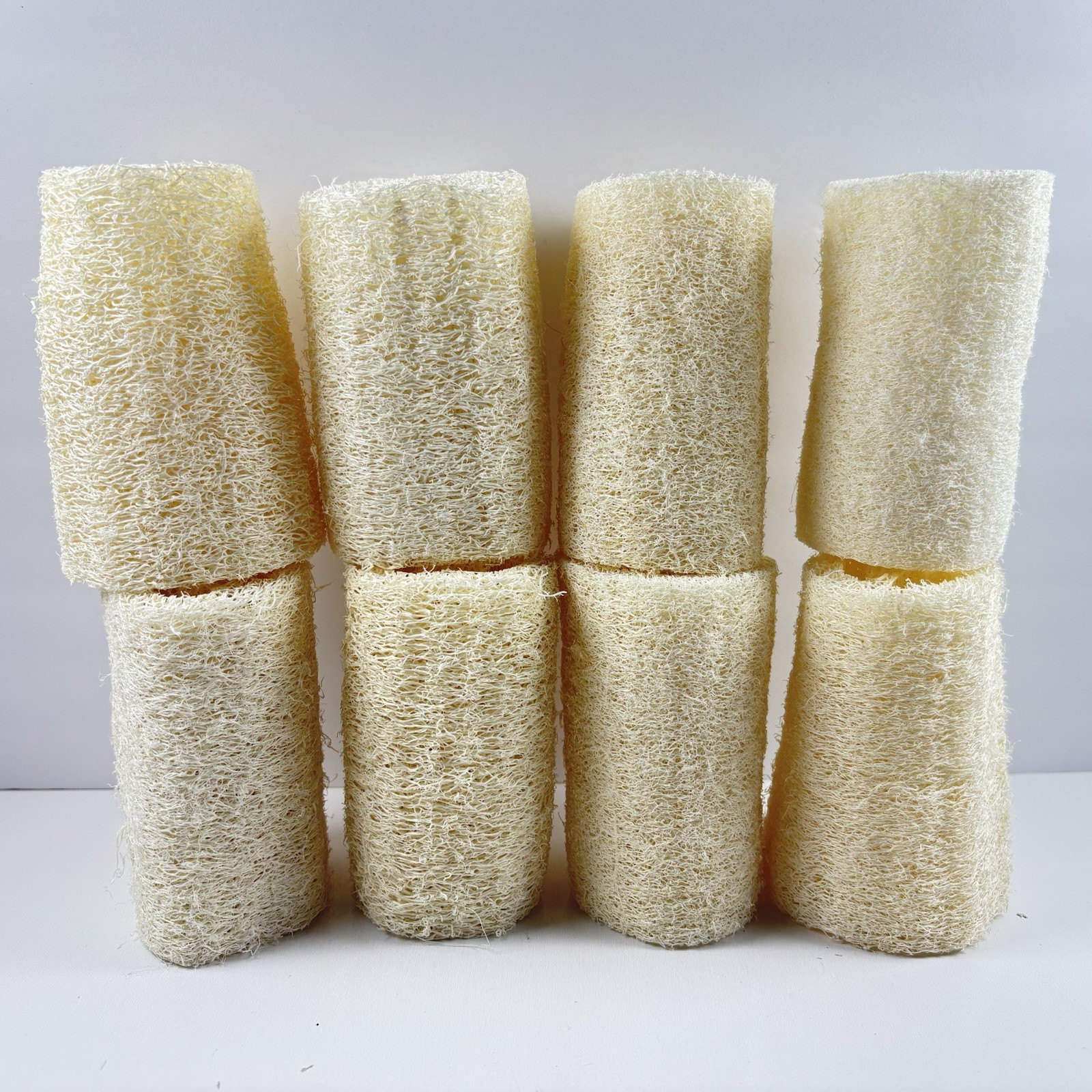 Natural Loofah Sponges Stiff 4” Long New Lot of 8 Skin Care Exfoliating