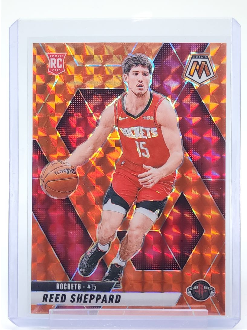 REED SHEPPARD 2024-25 MOSAIC ROOKIE ORANGE PRIZM ROCKETS RC /249 Q1934