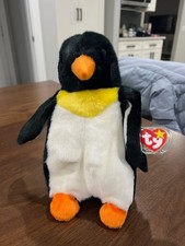 Ty 1998 Beanie Buddy Waddle the Penguin Large 10" Stuffed Plush Toy Vintage