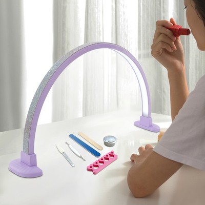 LED Manicure Desk Lamp Adjustable Brightness Lamp Arch Light With Phone Holder