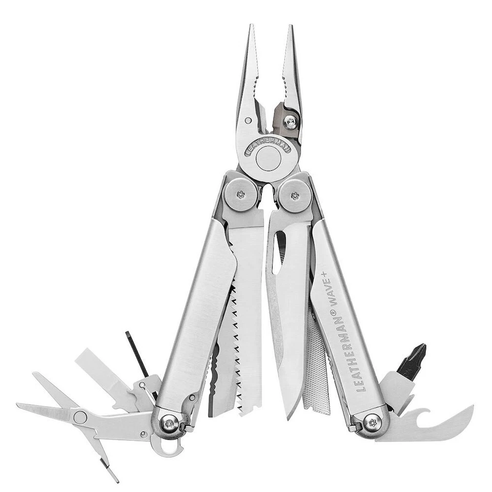 Leatherman Wave + Plus Stainless Steel Multi-Tool + Leather Sheath + Pocket Clip - Image 2 of 3