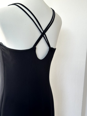 Evelin Brandt BERLIN, Abendkleid, Robe, Schulterfrei, lang, Gr. 34, schwarz  NEU
