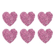 6Pcs Heart Iron on Patches 5.5cm Sew on Patches for DIY Crafts Light Pink