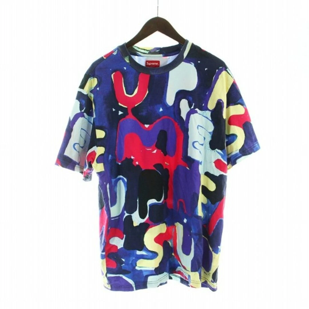 Supreme 20SS logo peint S haut t shirt coupe et cousu manches courtes combinaison occasion f54
