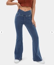 Ladies Bootcut Yoga Jeans High Waist Leggings Stretch Tummy Control Flared Pants