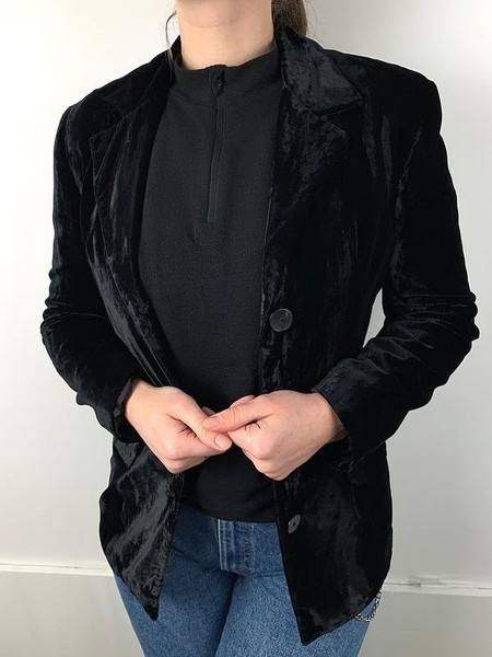 Women Gianfranco Ferre Blazer Black Velour 36 / S