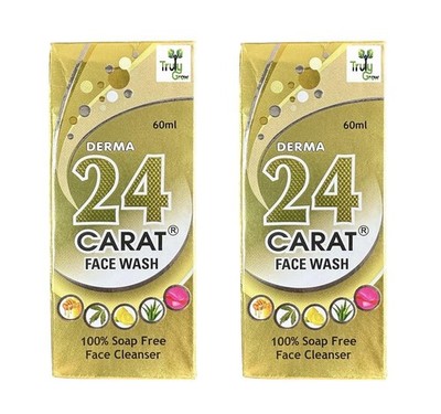 Truly Grow 24 Karat Gesichtsreinigung Für Alle Hauttypen 60ml Jedem Pack 2