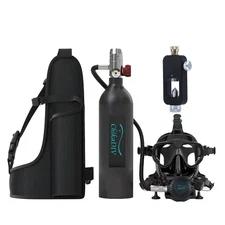 Professional Lung Tank Mask Set Scuba Tank Diving 1L Full Face Design with Carry