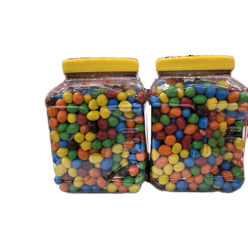 Paquete de 2 tarros de despensa de dulces de chocolate de maní M&Ms tamaño 62 oz cada bocadillo de fiesta a granel Foto 3 de 4