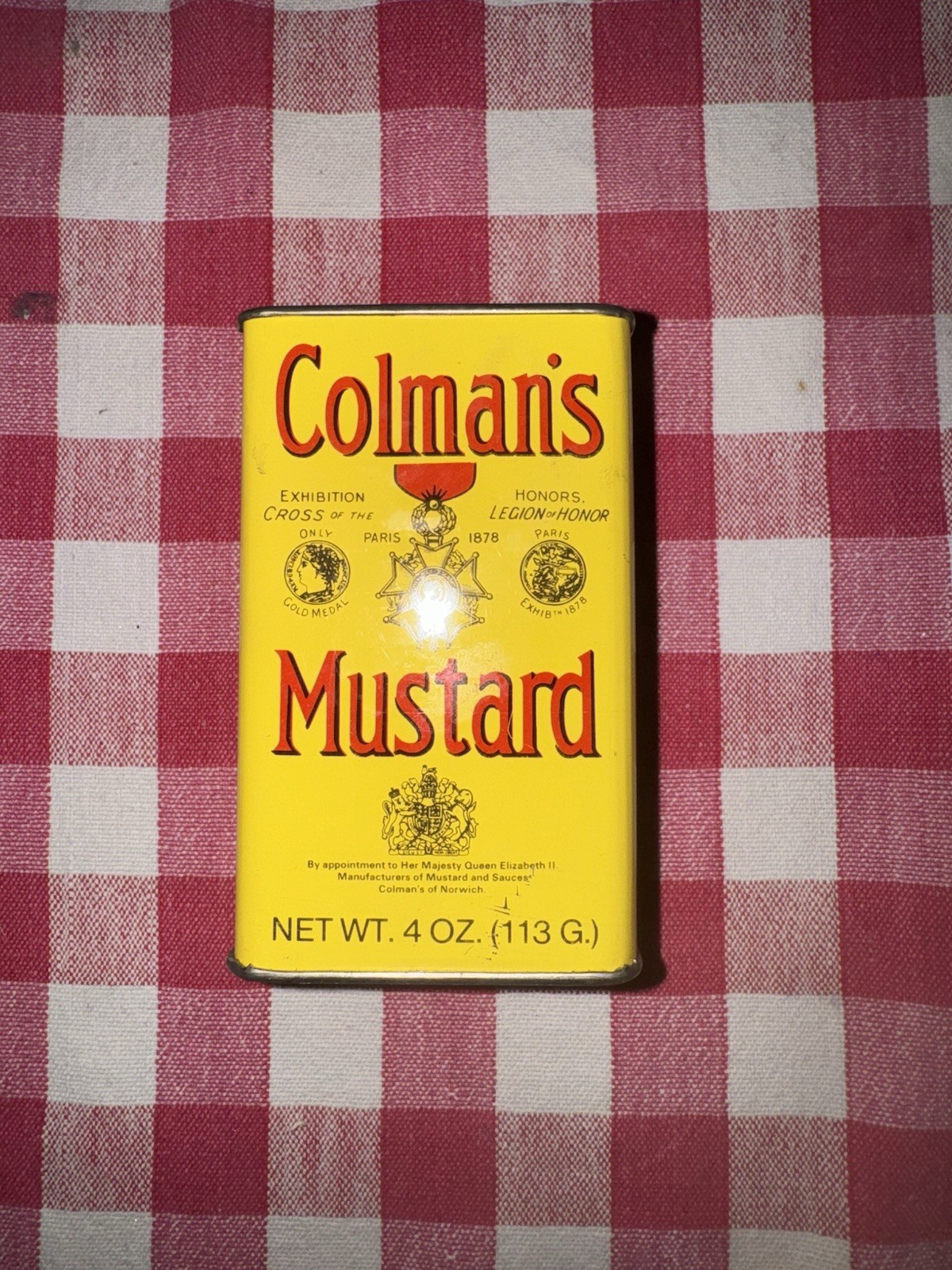 Vintage Lot Coleman’s Mustard Tin, Shilling Spice Tins Bay Thyme, Herb -Ox Jar