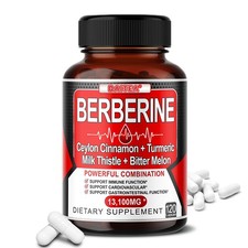 Berberine with Ceylon Cinnamon 13100 Mg 120 Capsules Heart Health  Immunity