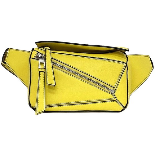 LOEWE B510VG89X02 Mini Yellow Puzzle Leather Body Bag Crossbody
