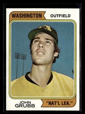 1974 Topps John Grubb #32 Washington Variation Rookie San Diego Padres EX VC1304