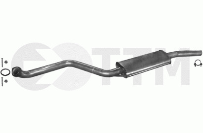 Silencieux intermédiaire BMW E36 2.5 TD haute résistance pour restauration de ligne