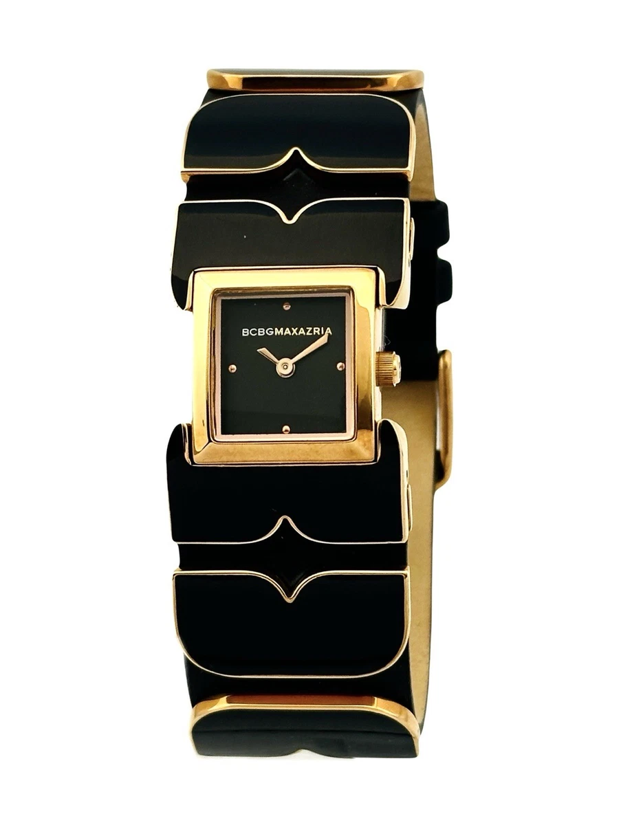BCBGMAXAZRIA Women\'s Black Leather Strap Watch with Gold Accents New BCBG Max Azria Les Marais BG6302 Watch | Shade Station main image 2