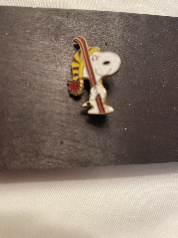 Vintage Snoopy Ski Pin United Featured