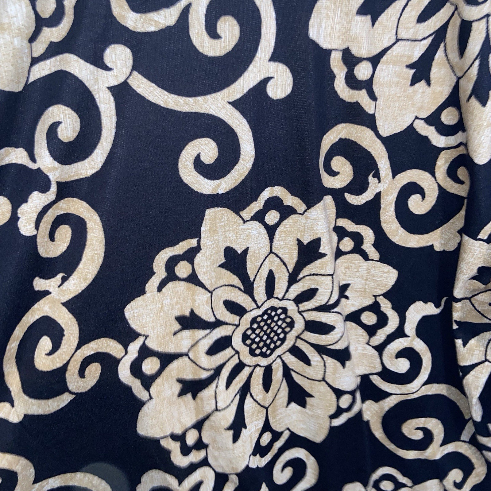 Natori Dress Womens 1XL Black Gold Floral Lounge … - image 10