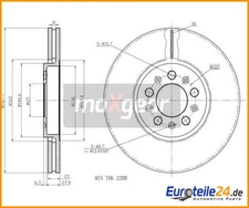 2 pieces brake disc Maxgear 19-0762 front axle for VW Polo