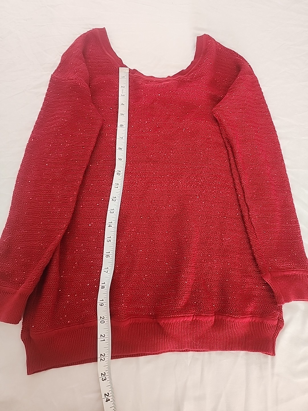 Heed Women's Red Sequin Pullover Sweater Size M - image 9