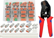 216 PCS DT Connector Kit with Ratcheting Wire Crimper for Deutsch Connector, ...