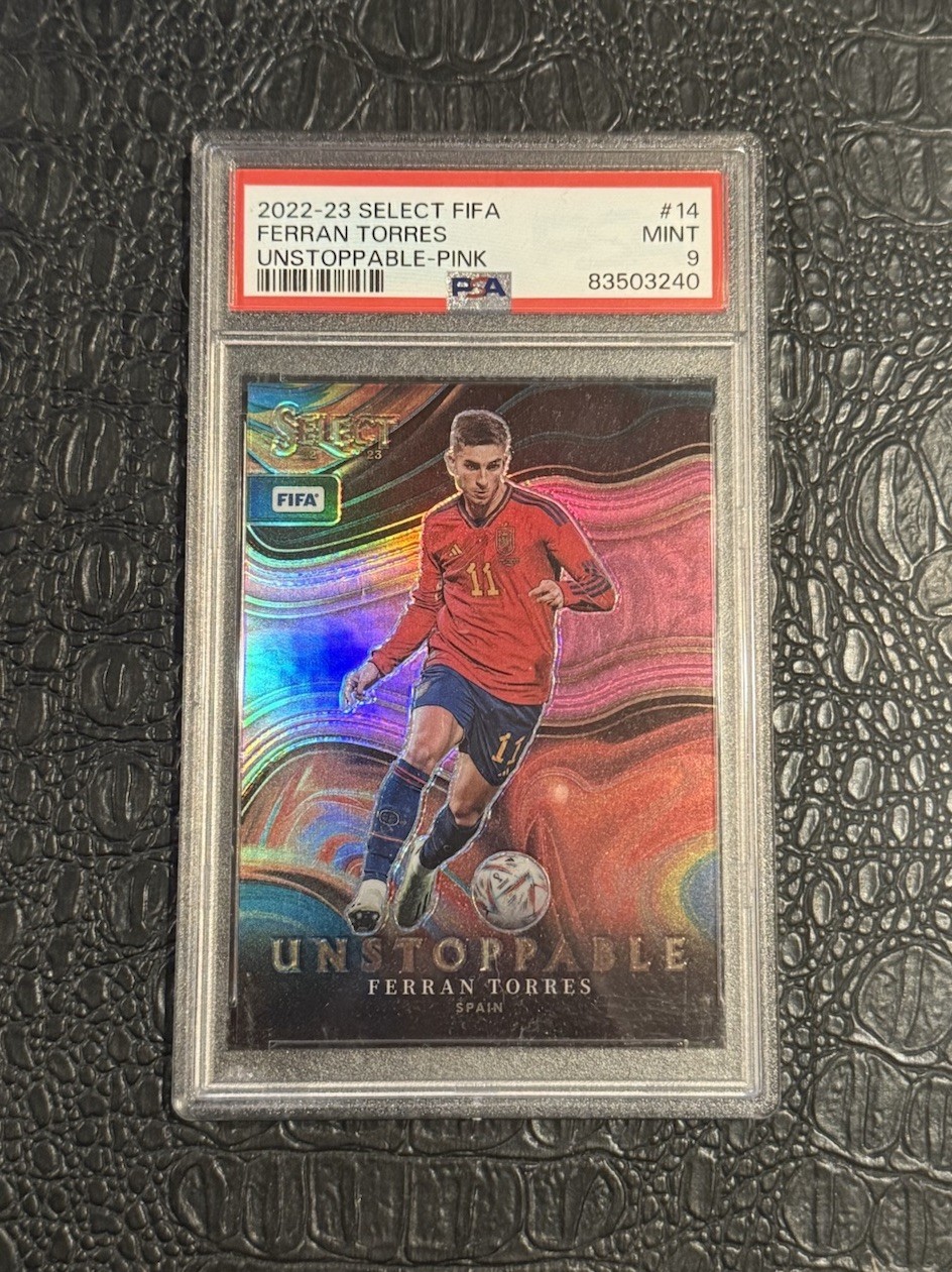 2022-23 Panini Select La Liga Select Stars Pink Prizm /25 Ferran Torres  Psa  9