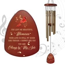 Cardinal Wind Chimes for Loss of Loved One 32",Memorial Wind Chimes in Memory...