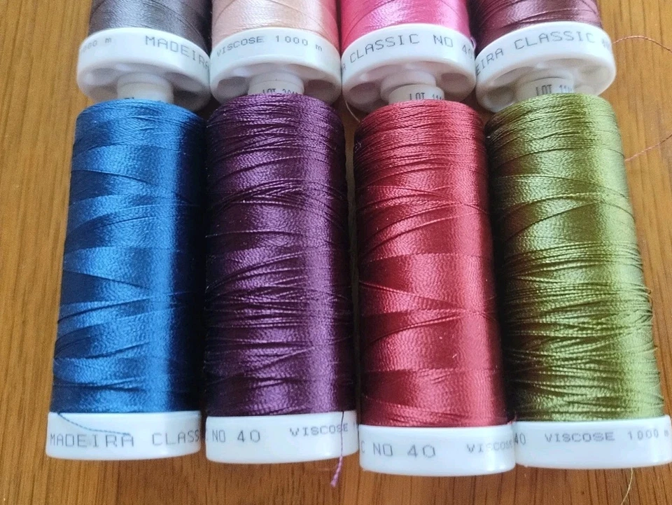 8 Spools Madeira Rayon Embroidery Thread -Classic #40 Cones 1000m Multicolor #B - Image 3 of 3