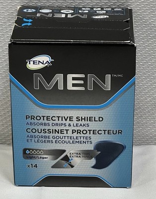 Tena Men Protective Shield Light Extra Thin Protection 14 Shields New Sealed