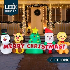 8ft Christmas Inflatable Santa Snowman Reindeer Gingerbread LED Outdoor Decor 