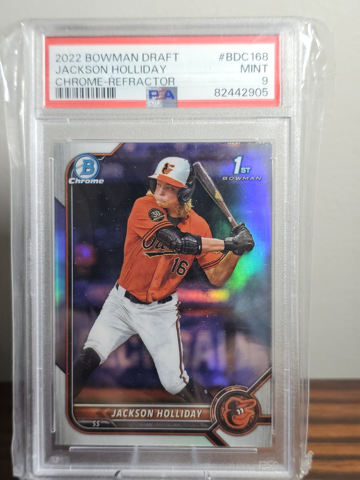 2022 Bowman Draft - Chrome Jackson Holliday #BDC-168 Refractor (RC) view 3