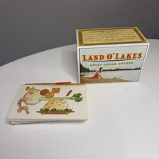 Vintage LAND O' LAKES Sweet Cream Butter Tin Metal Box w/ Original Recipe Cards