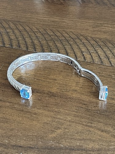 JUDITH RIPKA 925 SILVER BLUE TOPAZ BRACELET Medium - Picture 6 of 8