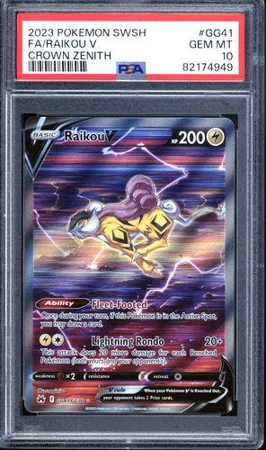 2023 Pokémon Raikou V #GG41 Sword & Shield Crown Zenith  PSA 10 GEM MINT