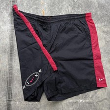 Vintage Y2K Nike Black Red Sportswear Windbreaker Shorts