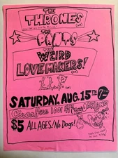 90's Punk Rock Flyer THRONES / PANTS / WEIRD LOVEMAKERS / LLP - 8.5"x11" melvins