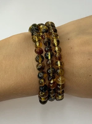 GENUINE BALTIC AMBER Stone Bracelet.GREENISH Amber Bracelet ADJUSTABLE Size. - Image 1 of 4