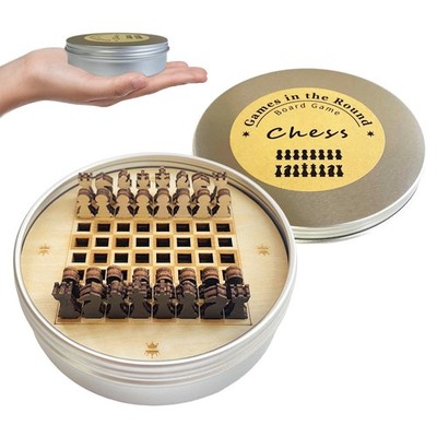 Mini Wooden Travel Chess Se