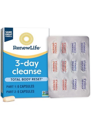 Renew Life 3-Day Cleanse Total Body Reset 12 Veg Capsules Exp 12/25 -