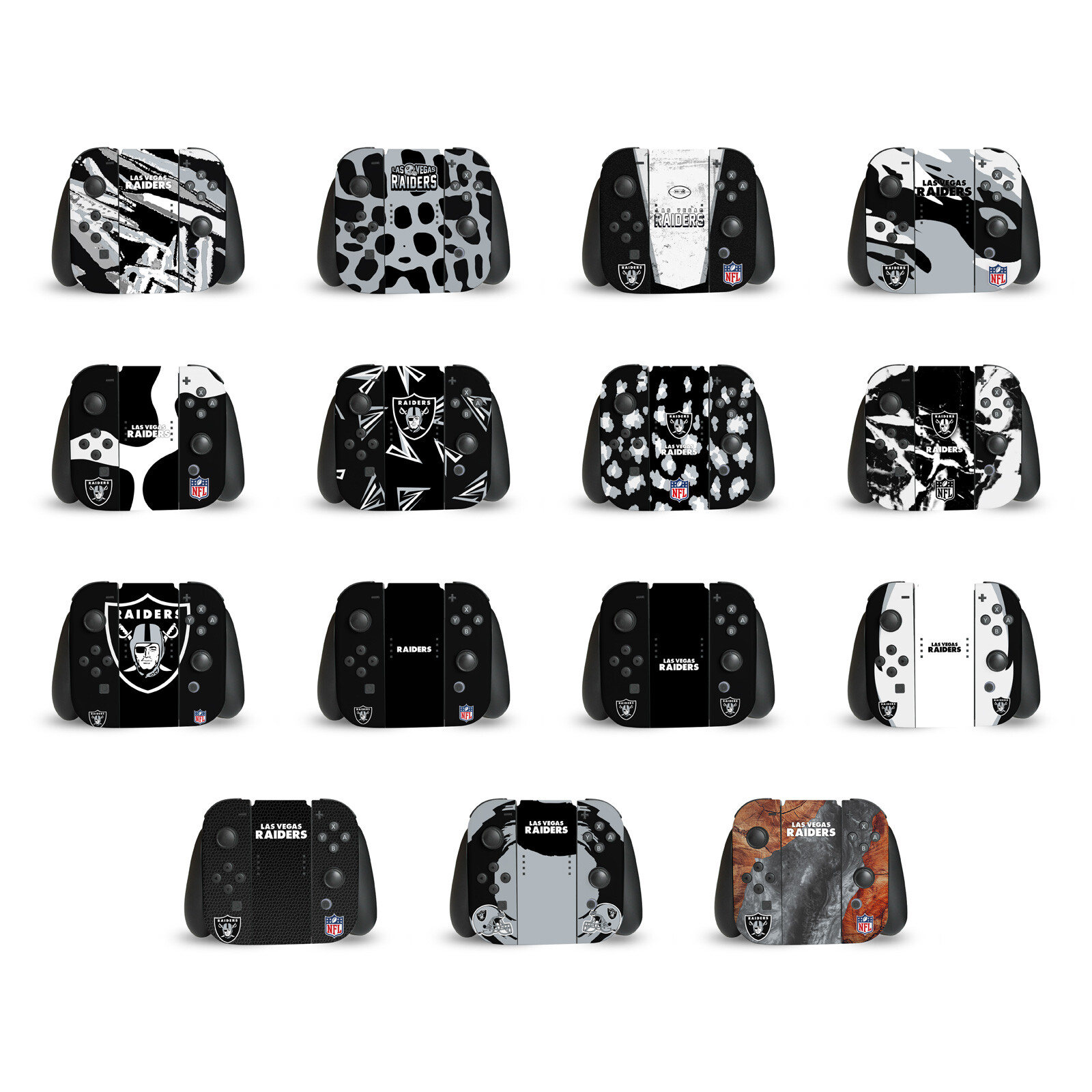 OFFICIAL NFL LAS VEGAS RAIDERS VINYL SKIN FOR NINTENDO SWITCH JOY CONTROLLER