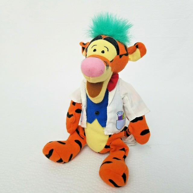 Disney Store Winnie The Pooh Mad Scientist 9" Plush Tigger Cat Bean Bag
