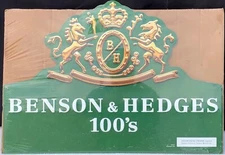 NEW 1990's Benson & Hedges Cigarettes Metal Advertising Sign - NEW OLD STOCK