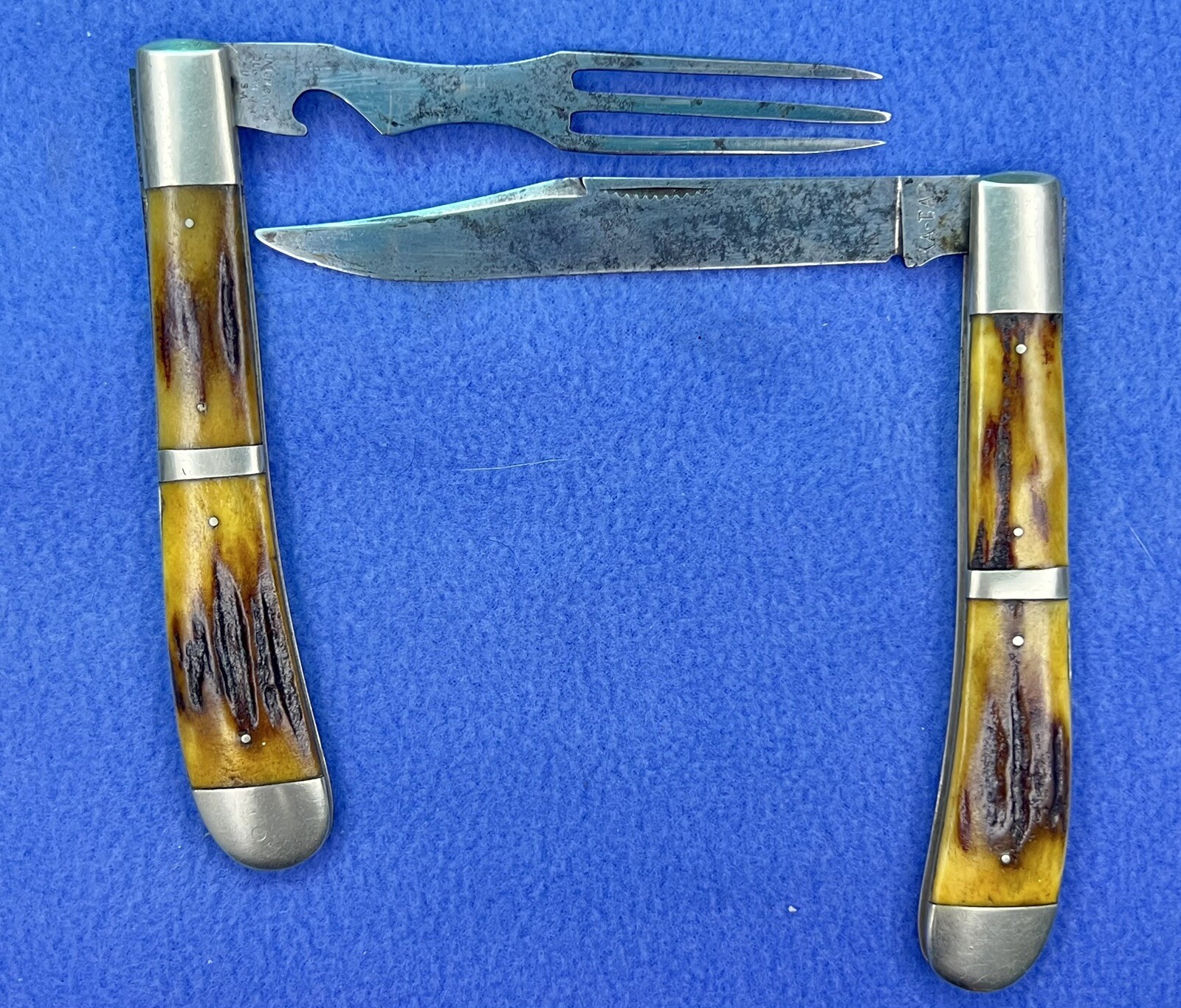 OLD Vintage KABAR Hobo Knife Union Cut Co Olean NY Take apart Knife