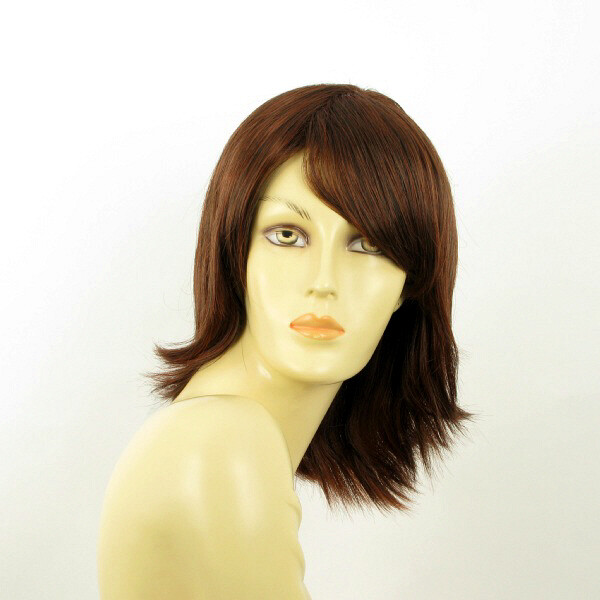 Perruque Femme KAREN 322 Semi-longue - Couleur Châtain Cuivré Intense - Synthétique Neuve Avec étiquette