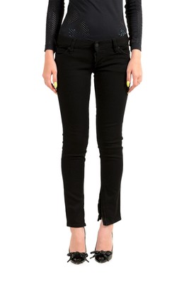 Dsquared2 Women's Black Straight Leg Skinny Jeans US XS IT 38