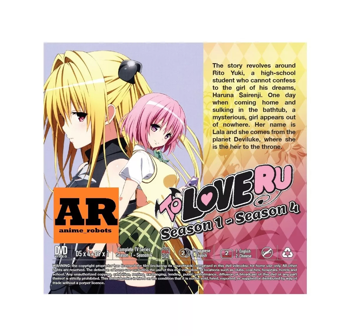 DVD Anime Uncensored To Love Ru Complete Season 1+2+3+4 (1-64 End)