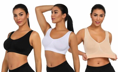 SPORT BH 3 STÜCK 3 FARBEN SPORT UNTERWÄSCHE DAMEN BH BEQUEM
